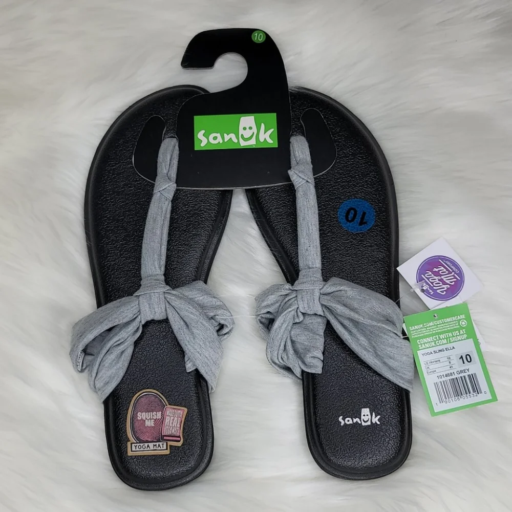 Sanuk Yoga Sling Ella Sandals Gray & Black
